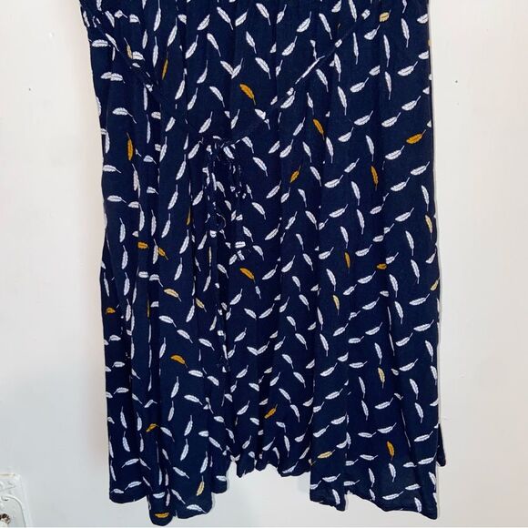 Paper Plane London Navy Feather Print Sleeveless Dress Women’s Small - Picture 5 of 9